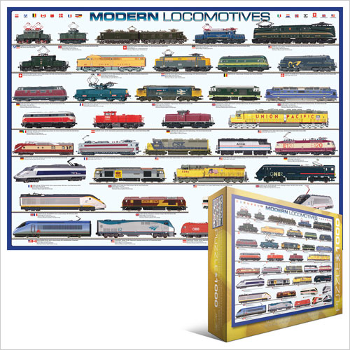 Modern Locomotives 1000 Piece Jigsaw